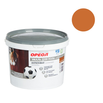 Эмаль акриловая для пола золотисто-коричневая полуматовая 2,3 кг Ореол *1/4/216