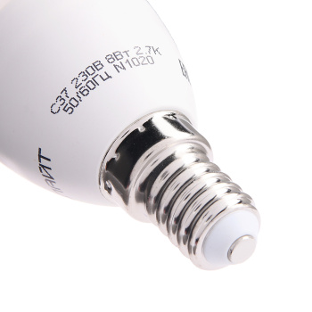 Лампа светодиодная ОНЛАЙТ, Е14, свеча C37, 8 Вт, 2700 К, теплый белый