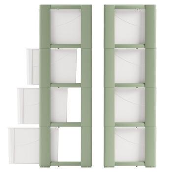 Комод пластм. "Колорит" 4 ящика выс.940мм, шир.475мм, гл.300мм Зелёный М9041"ЗПИ "Альтернатива" *1