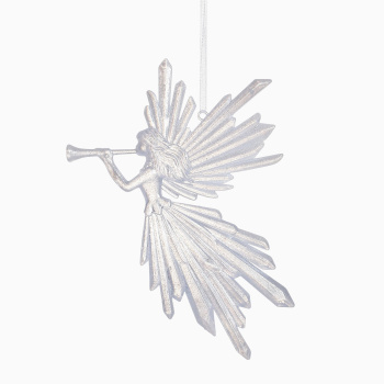 Украшение ёлочное "Девушка с дудкой" 16х11, белый  10514173